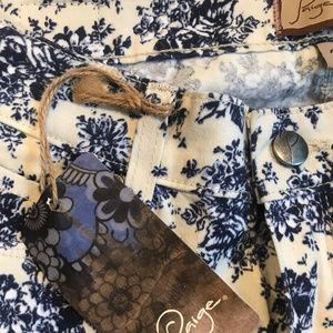 NWT Paige Navy Floral Print Pant
